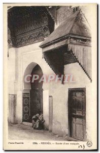 Old Postcard Meknes Entree of a Mosque