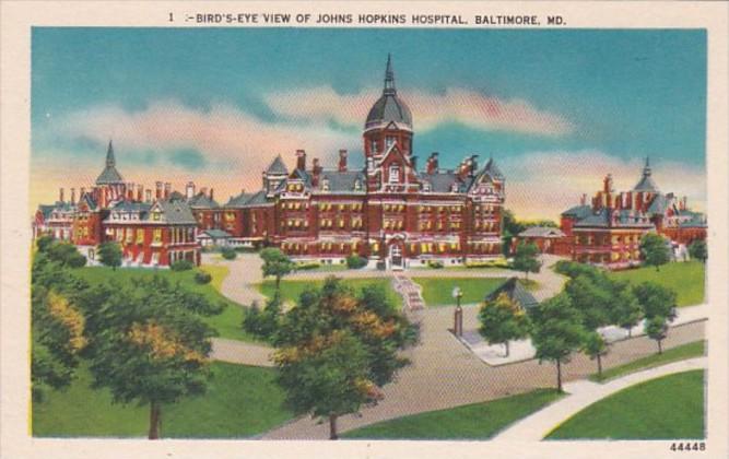 Maryland Baltimore Birds Eye View Of Johns Hopkins Hospital