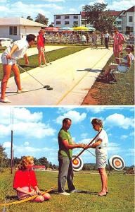 Fallsburg NY The Windsor Hotel Archery Shuffleboard Postcard