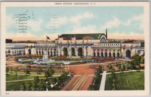 Union Station Washington DC Linen Postcard 1947 H75