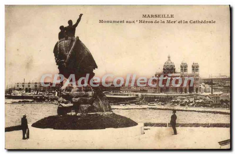Postcard Old Marseille Monument to the Heroes of the Cathedral and My