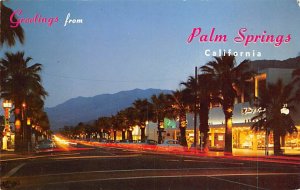 Picturesque Palm Canyon Drive at Night Palm Springs CA