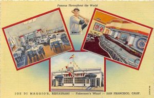 Joe Di Maggio, Restaurant, Fisherman's Whaft, San Francisco, CA USA Unused 