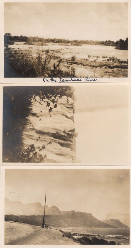 Zambezi River Eastern Cataract 12 Apostles 3x RARE African RPC Postcards