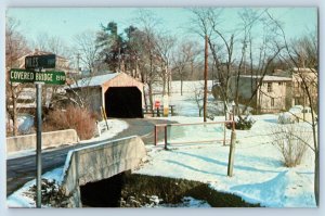 1960 Mt. Healthy Ohio Postcard Hamilton County Groff Mill Bridge East North