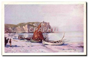 Old Postcard Etretat The Fishing Boats Beach