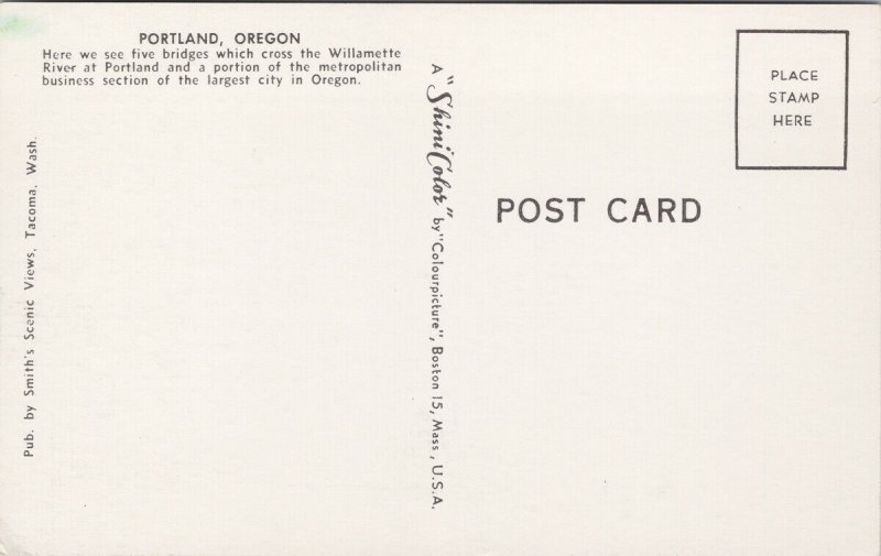 Portland Oregon Aerial View Unused Postcard E96