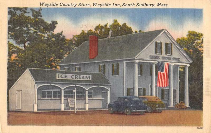 Sudbury Massachusetts Wayside Inn Country Store Antique Postcard K38489