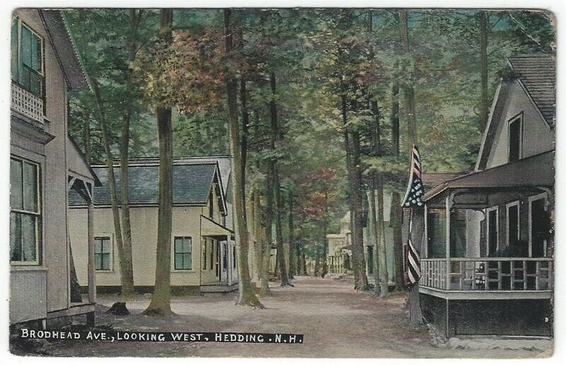 Hedding, New Hampshire, Vintage Postcard View of Brodhead Ave., Looking West