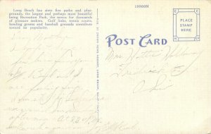 Long Beach California Recreation Park Linen Postcard