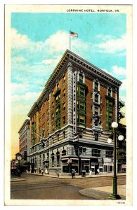 Vintage Lorraine Hotel, Norfolk, VA Postcard