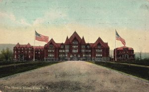 Vintage Postcard 1912 Masonic Nursing Home Building Utica New York NY UPC Pub.