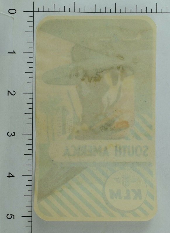 1940's-50's KLM South America Luggage Label Original E19