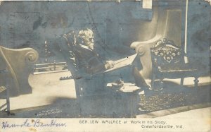 Postcard RPPC 1907 Indiana Crawfordsville General Lew Wallace Civil War 24-95