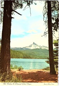Mt. Thielsen Overlooking Diamond Lake Oregon Continental Postcard