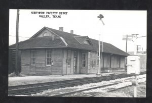 RPPC WALLER TEXAS RAILROAD DEPOT TRAIN STATION REAL PHOTO POSTCARD