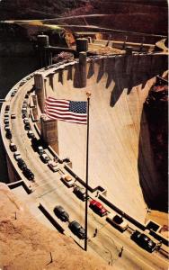 Nevada~Hoover Dam~Highway 93 & 466 Looking Down into Dam~1960s Postcard