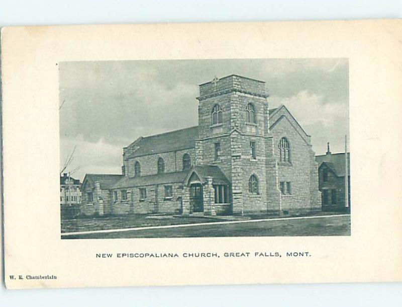 Unused Divided-Back CHURCH SCENE Great Falls Montana MT A8655