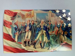 Washington Taking Leave of His Officers Political Embossed Vintage Postcard