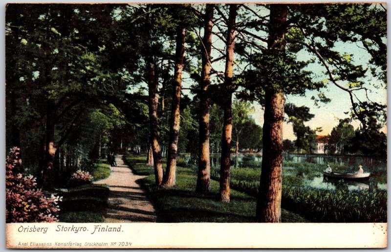 Orisberg Storkyro Finland Lake Boting Trees Pathways Flowers Postcard