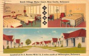 New Castle Delaware Dutch Village Motor Court Multiview Antique Postcard K47204