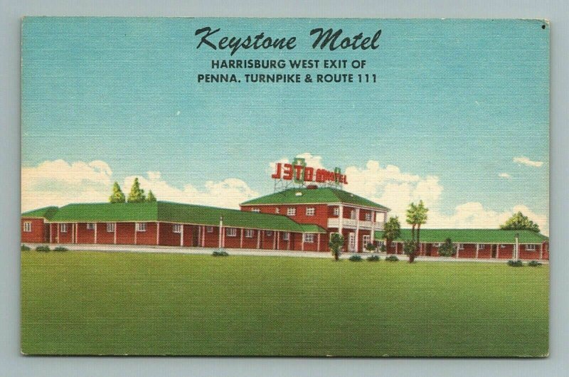 Keystone Motel Hotel Harrisburg Turnpike Route 11 Pennsylvania PA Postcard