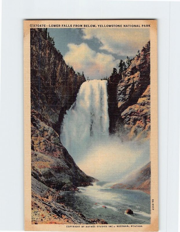 Q-62955 Lower Falls from Below Yellowstone National Park Wyoming USA