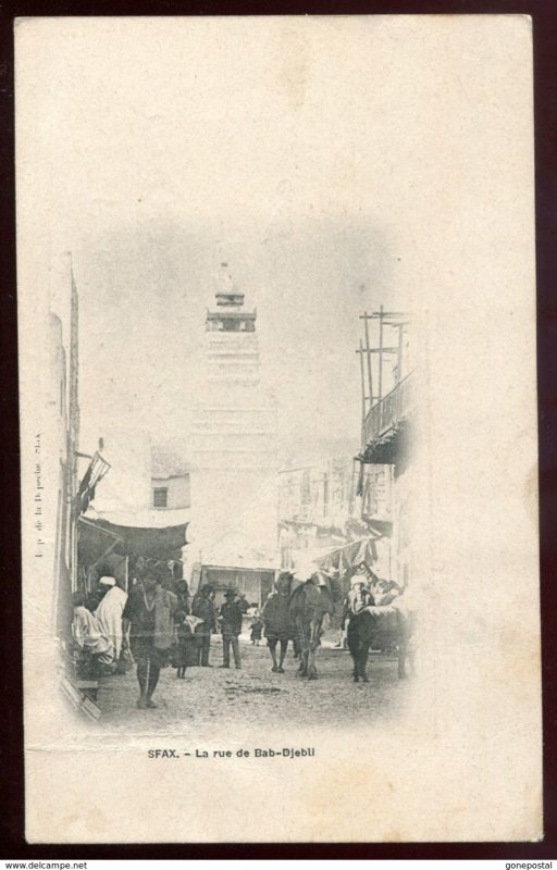 dc1184 - TUNISIA Sfax 1901 French Colonies. La Rue de Bab-Djebli