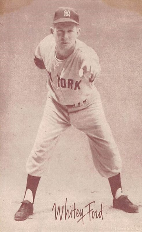 Whitey Ford Baseball Exhibition Card View Postcard Backing 