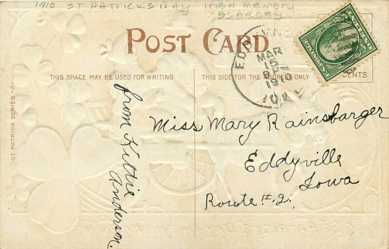 Blarney 1910 St Patrick's Day Irish Memory Postcard 20-4495