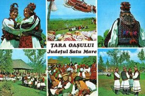 Tara Oasului Romania Folklore Costumes 6 Views Postcard