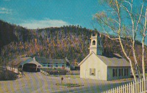 Covered Bridge and Church Stark New Hampshire