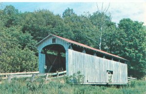 Ohio Root Bridge #8 Covered Bridge Little Hocking River Chrome Postcard Unused