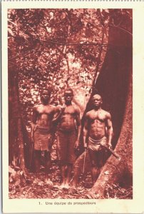 Congo Une équipe de Prospecteurs Africa Natives Vintage Postcard 03.83