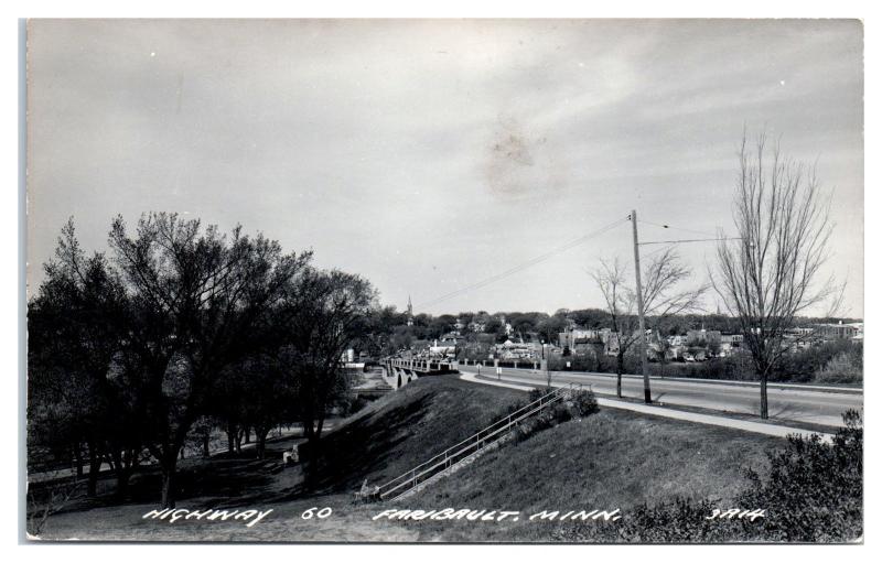 RPPC Highway 60 and Faribault, MN Real Photo Postcard