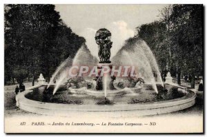 Old Postcard Paris Luxembourg Garden The Fountain Carpeaux