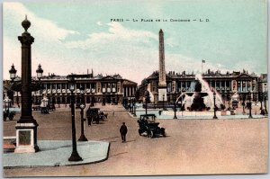 La Place De La Concorde Paris France Major Public Square Monument Postcard