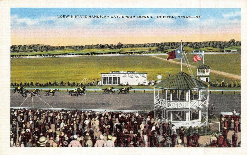 HOUSTON TexasTX  LOWES HANDICAP DAYEpsom Downs Horse Race Track  Postcard