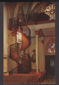 NM Santa Fe - interior Famous Stairway Our Lady of Light Chapel pm1965 - Chrome