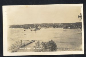 RPPC WARSAW MISSOURI OSAGE RIVER FLOOD 1927 VINTAGE REAL PHOTO POSTCARD