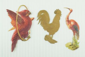 1880's Lovely Die Cut Victorian Colorful Birds Lot of 12 PD238