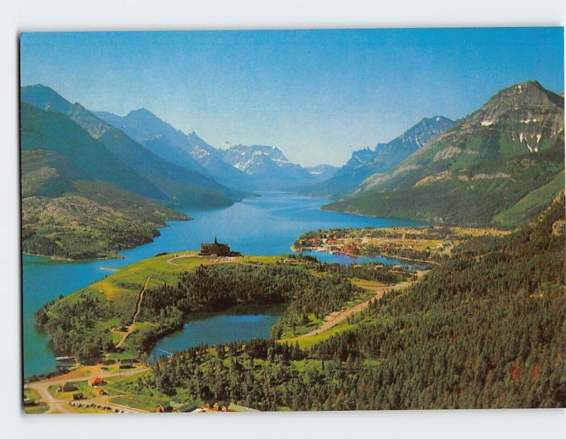 Postcard Canadian Rockies Waterton Lake Canada USA