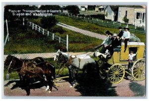 Pioneer Transportation Postcard In Eastern Oregon And Washington c1910's Antique