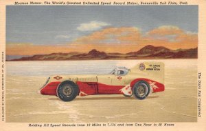 Bonneville Salt Flats Utah Mormon Meteor Race Car Vintage Postcard AA83229