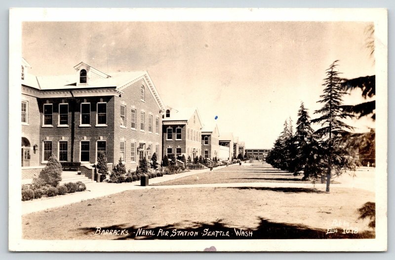 Seattle Washington~Sand Point Naval Air Station Barracks~WWII 1940s RPPC 