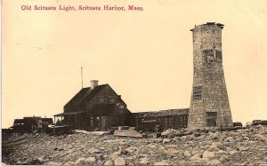 SCITUATE HARBOR,MA postcard-the old scituate lighthouse earl