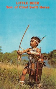 Mitchell SD South Dakota  NATIVE AMERICAN CHILD LITTLE DEER~Bow & Arrow Postcard