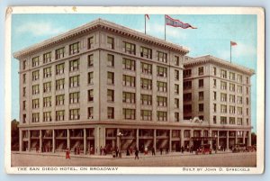 1935 San Diego California Postcard Broadway European Plan Panama Exposition