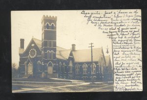 RPPC MONMOUTH ILLINOIS CHURCH BUILDING CHASE CITY VA REAL PHOTO POSTCARD