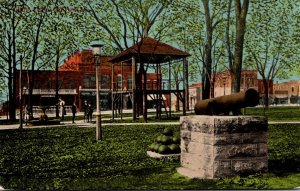 Iowa Marion Park Scene Showing Canon